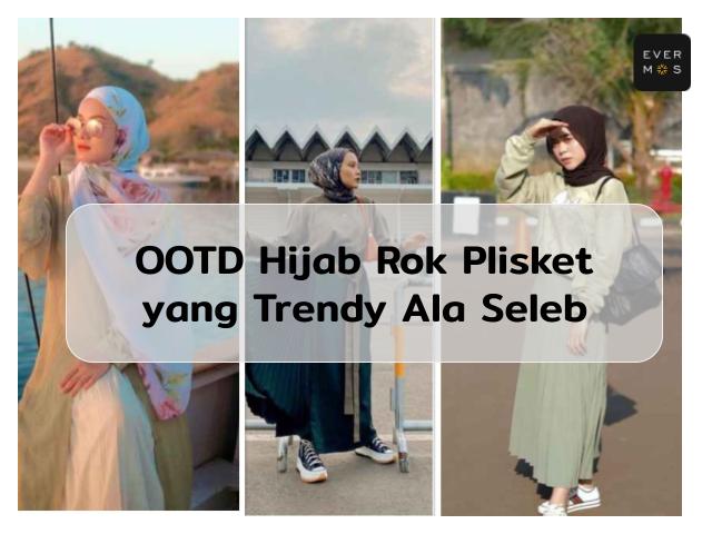 ootd hijab rok plisket