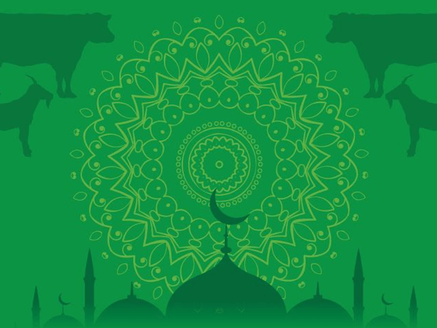 banner background hijau islami ucapan