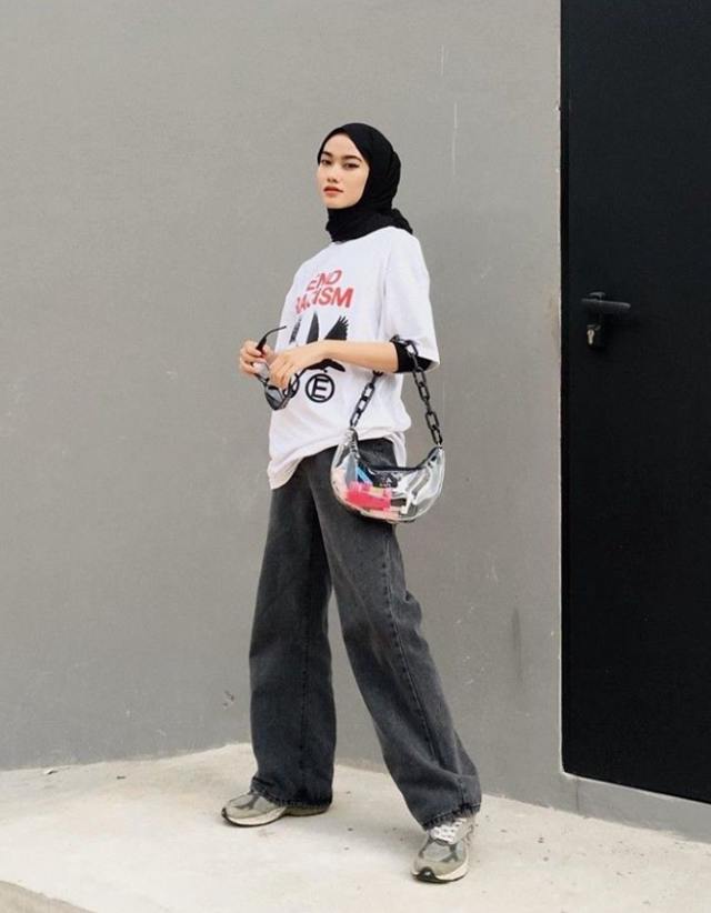 OOTD Kaos Oversize Hijab