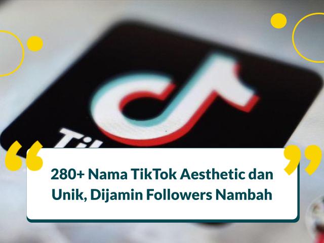 280+ Nama TikTok Aesthetic dan Unik, Dijamin Followers Nambah