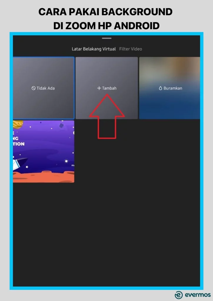 cara pakai background di zoom hp android 